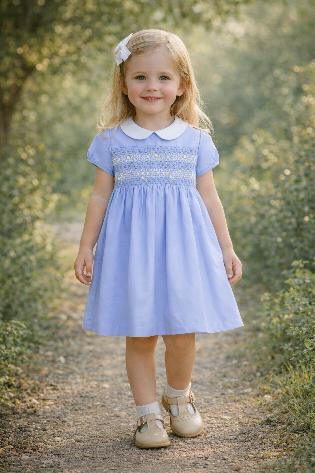 Girls Cotton Embroidered Dress
