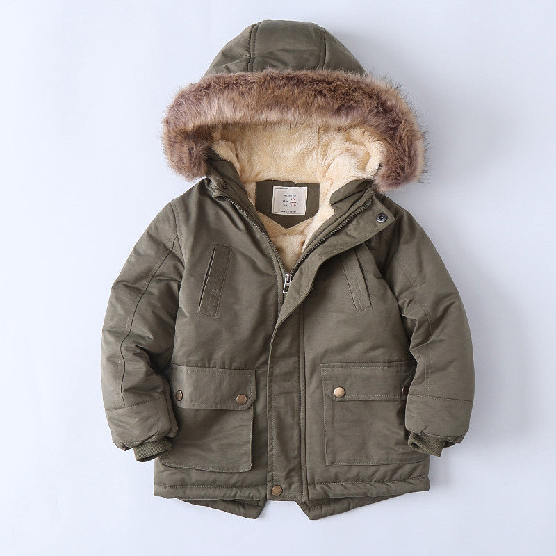 Fleece-Lined Hooded Padded Jacket – Boys & Girls