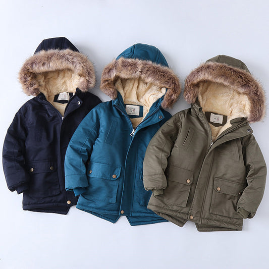 Fleece-Lined Hooded Padded Jacket – Boys & Girls