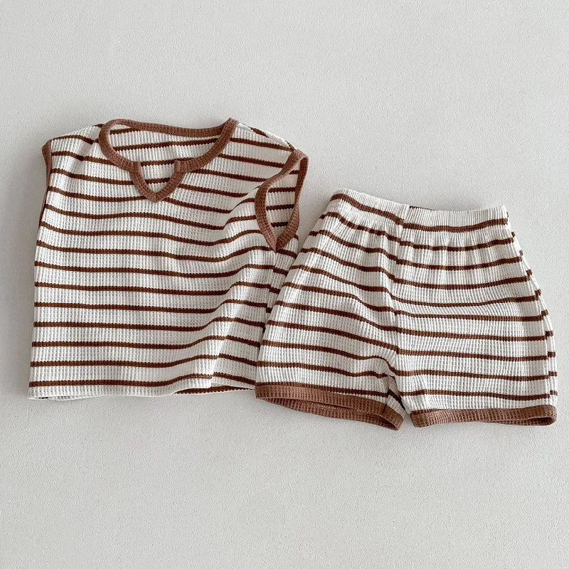 Summer Baby Clothes Set – Solid & Striped (0–5T)