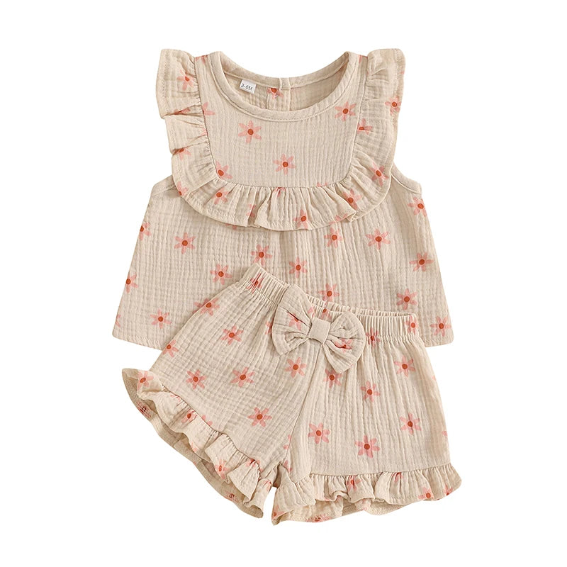 Toddler Girls 2-Piece Floral Tank Top & Shorts Set (6M–4Y)