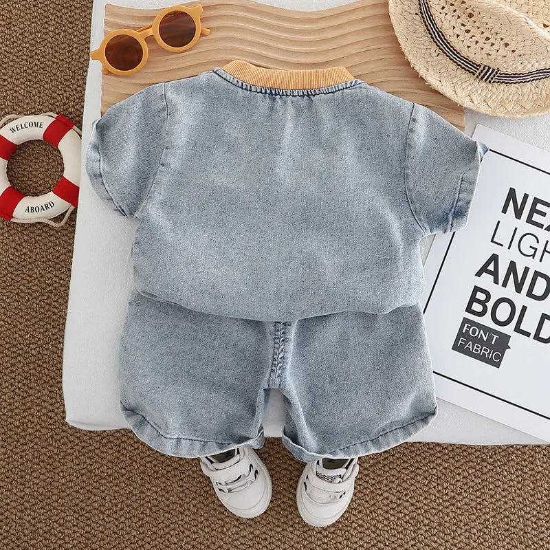 Unisex Summer Letter Print Set (Top + Shorts)