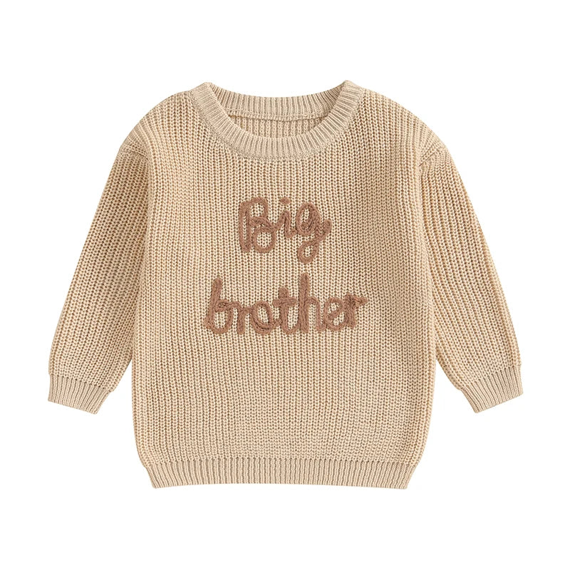 Cozy Letter Embroidery Sweater – Baby & Toddler Boys (12M–5Y)