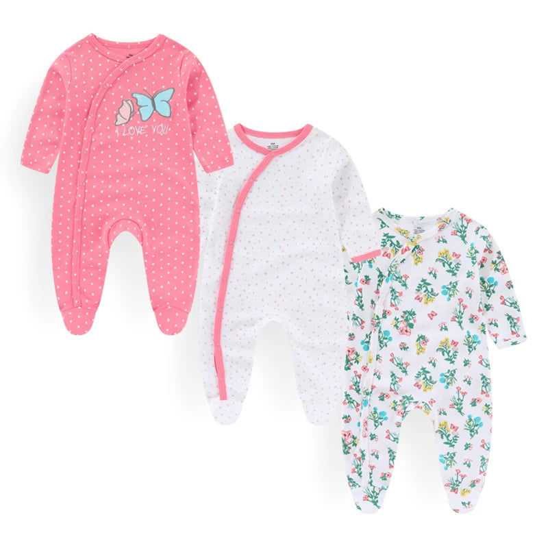 3 Pcs Baby Romper Set – 100% Cotton (Unisex)