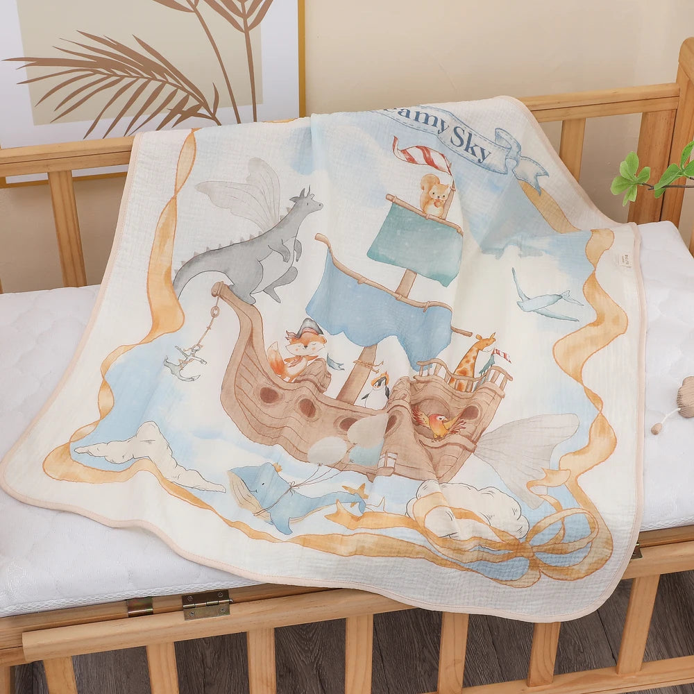Newborn Baby Cotton Gauze Bath Towel – Ultra Soft & Absorbent Blanket