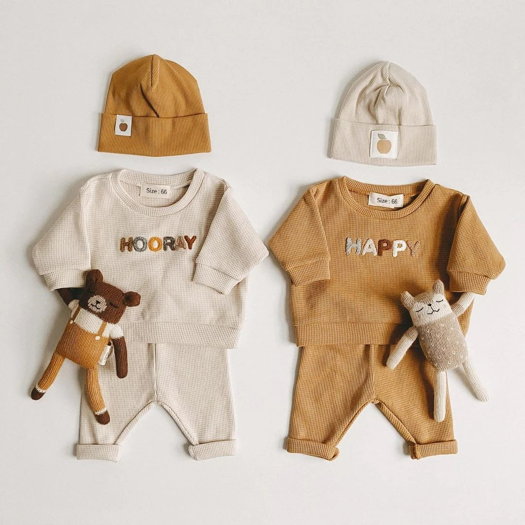 Kids Clothes Set – Casual Tops & Loose Trousers (Unisex, 2pcs)
