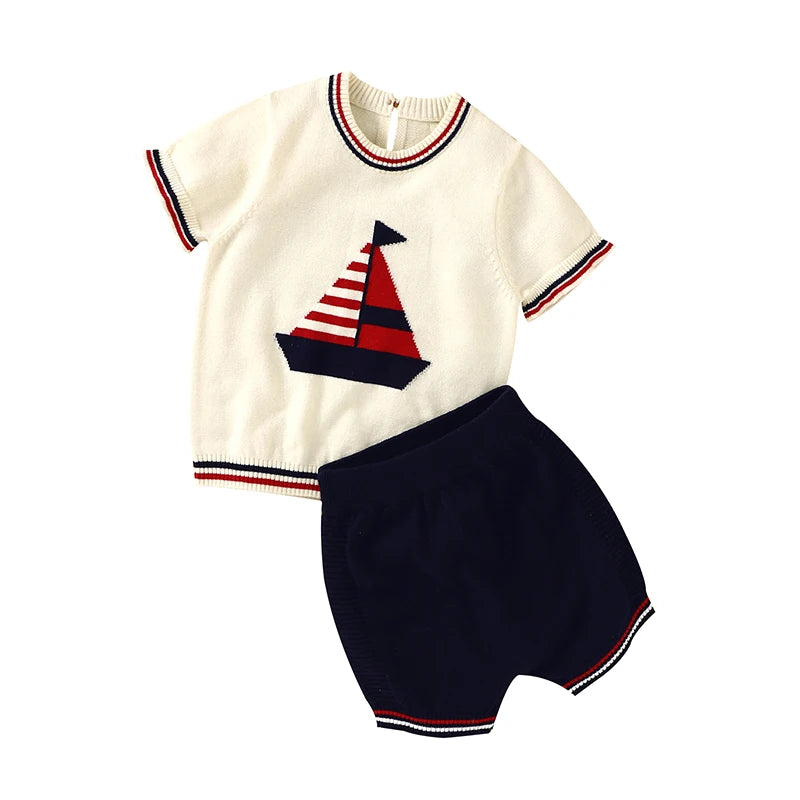 Summer Baby Clothes Set – Short Sleeve Top & Pants (Boys 2pcs)