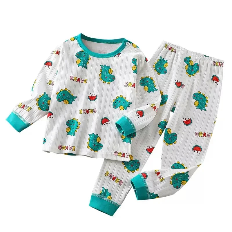 Children’s 2-Piece Cartoon Pajama Set – Spring & Autumn