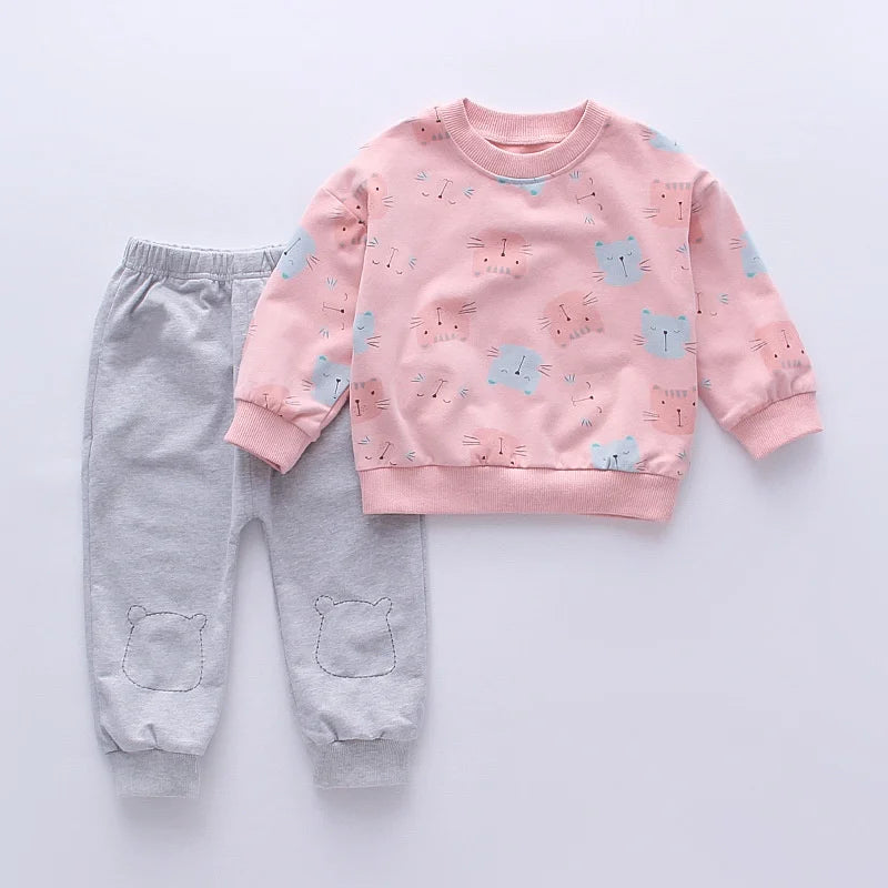 Cartoon Tracksuit for Girls – 2Pcs Set