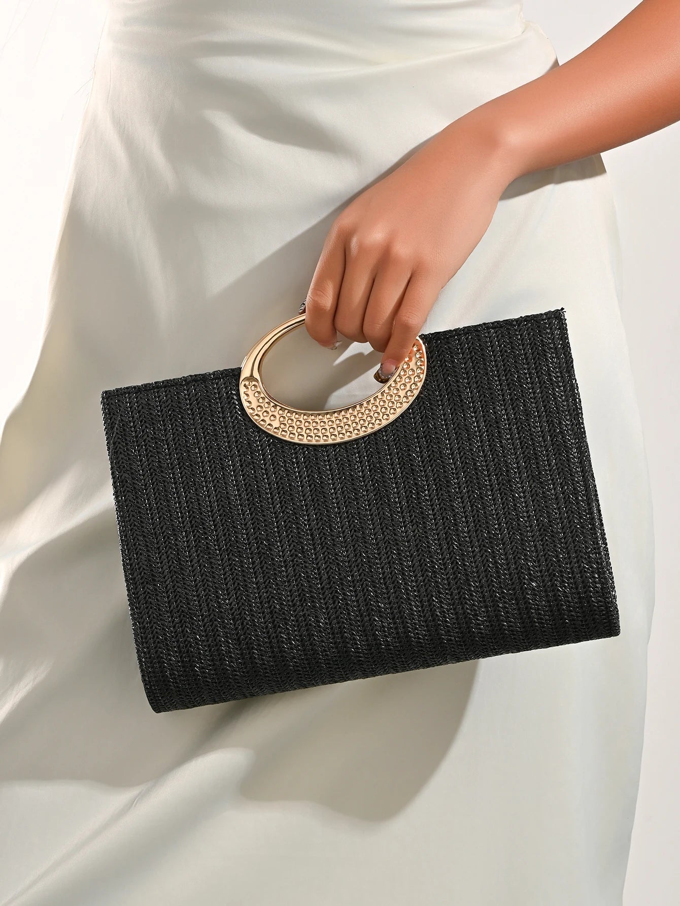 Women’s Woven Evening Bag – Crossbody & Clutch Handbag