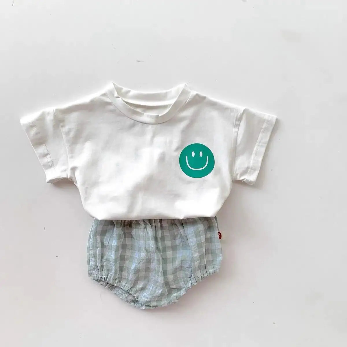 Toddler Boys & Girls Plaid Shorts Set (1–3 Years)