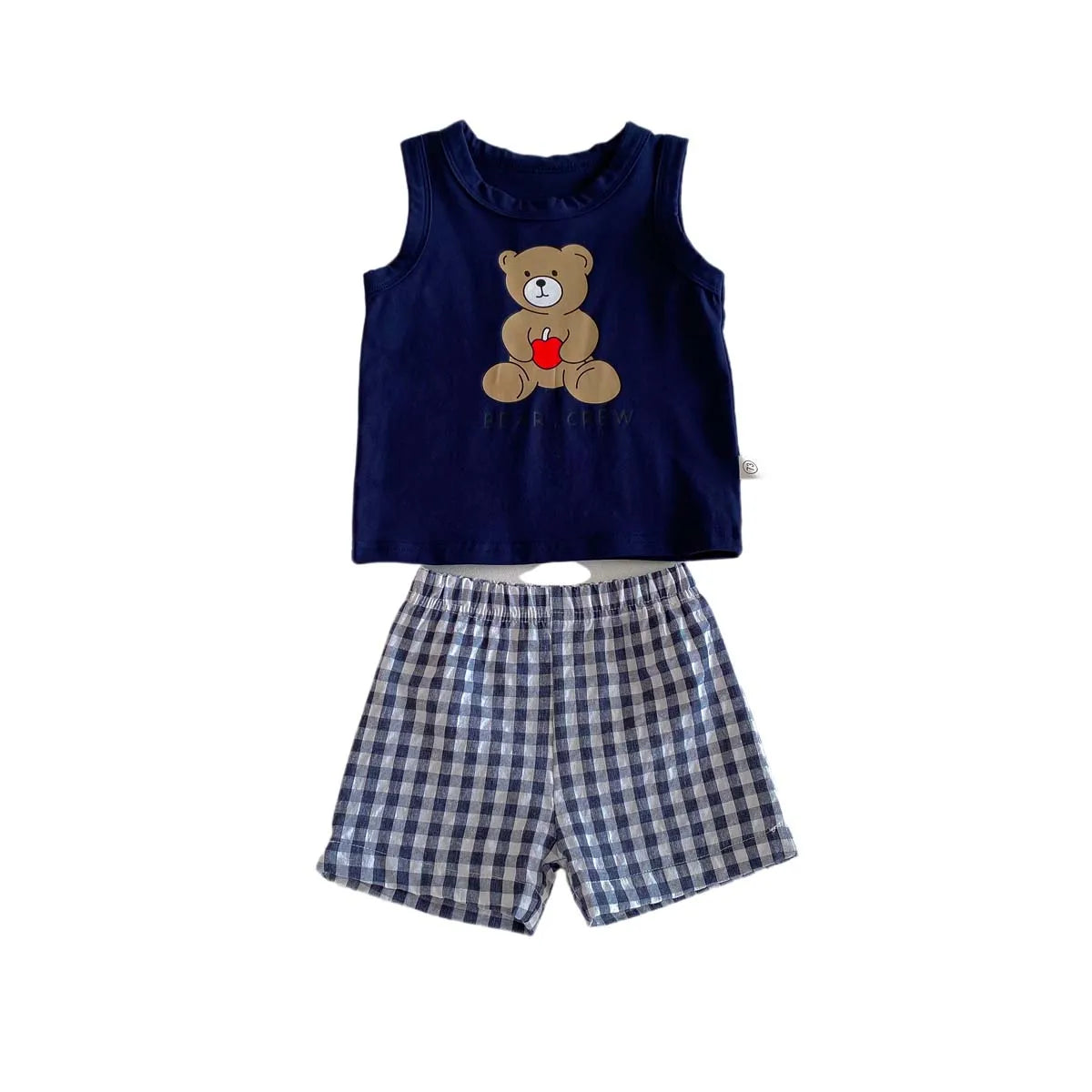 Unisex Baby & Toddler Summer Bear Print Outfit – Sleeveless Top & Shorts