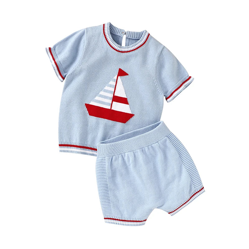 Summer Baby Clothes Set – Short Sleeve Top & Pants (Boys 2pcs)