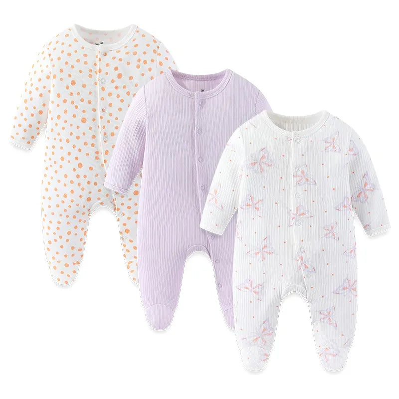 3 Pcs Baby Romper Set – 100% Cotton (Unisex)