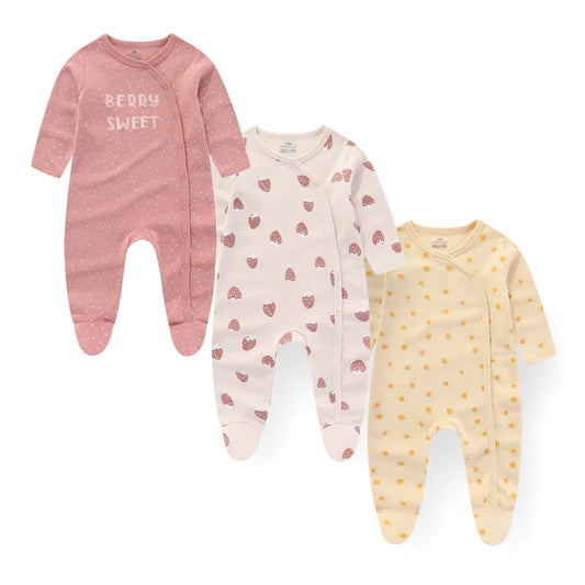 3 Pcs Baby Romper Set – 100% Cotton (Unisex)