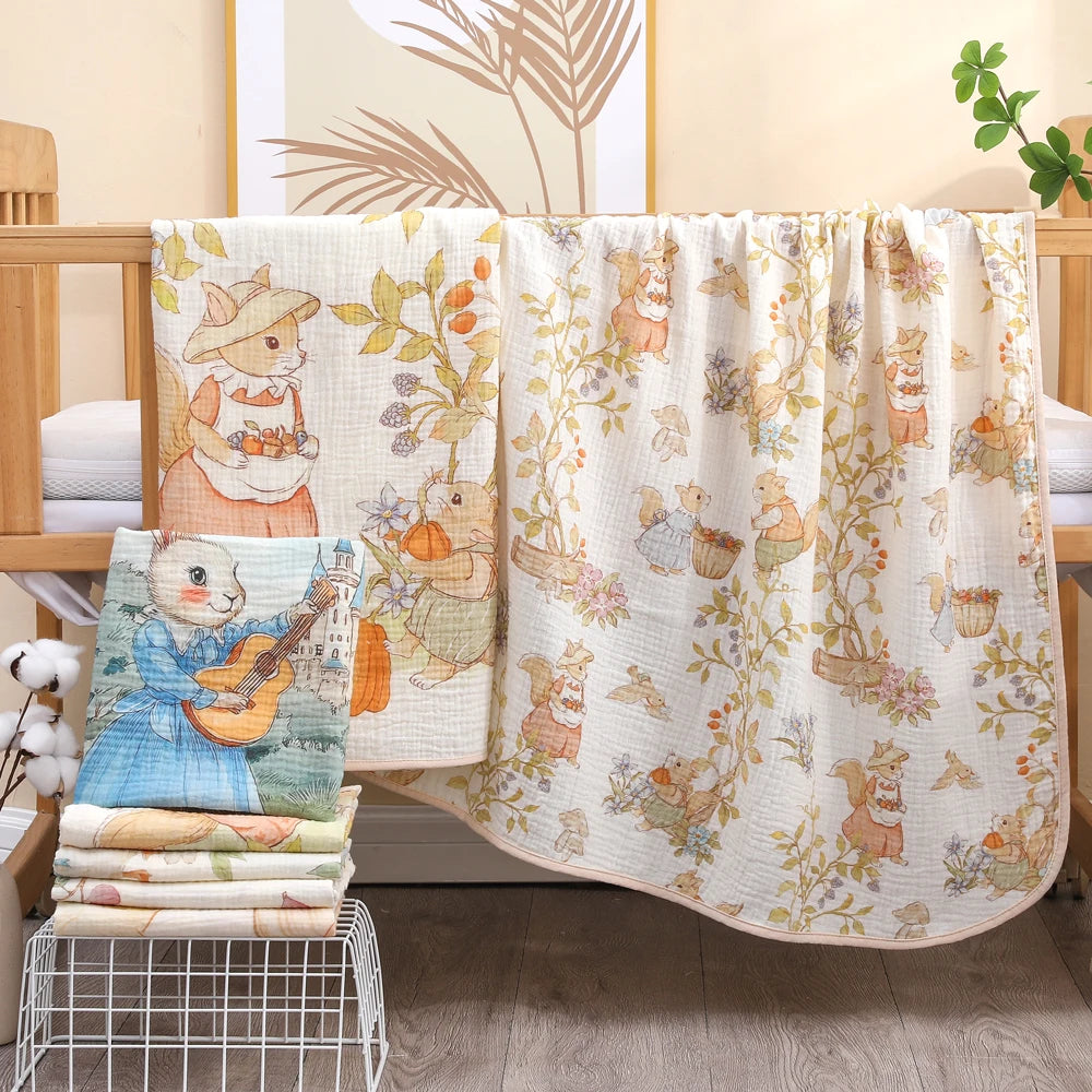 Newborn Baby Cotton Gauze Bath Towel – Ultra Soft & Absorbent Blanket