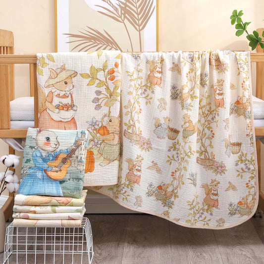 Newborn Baby Cotton Gauze Bath Towel – Ultra Soft & Absorbent Blanket