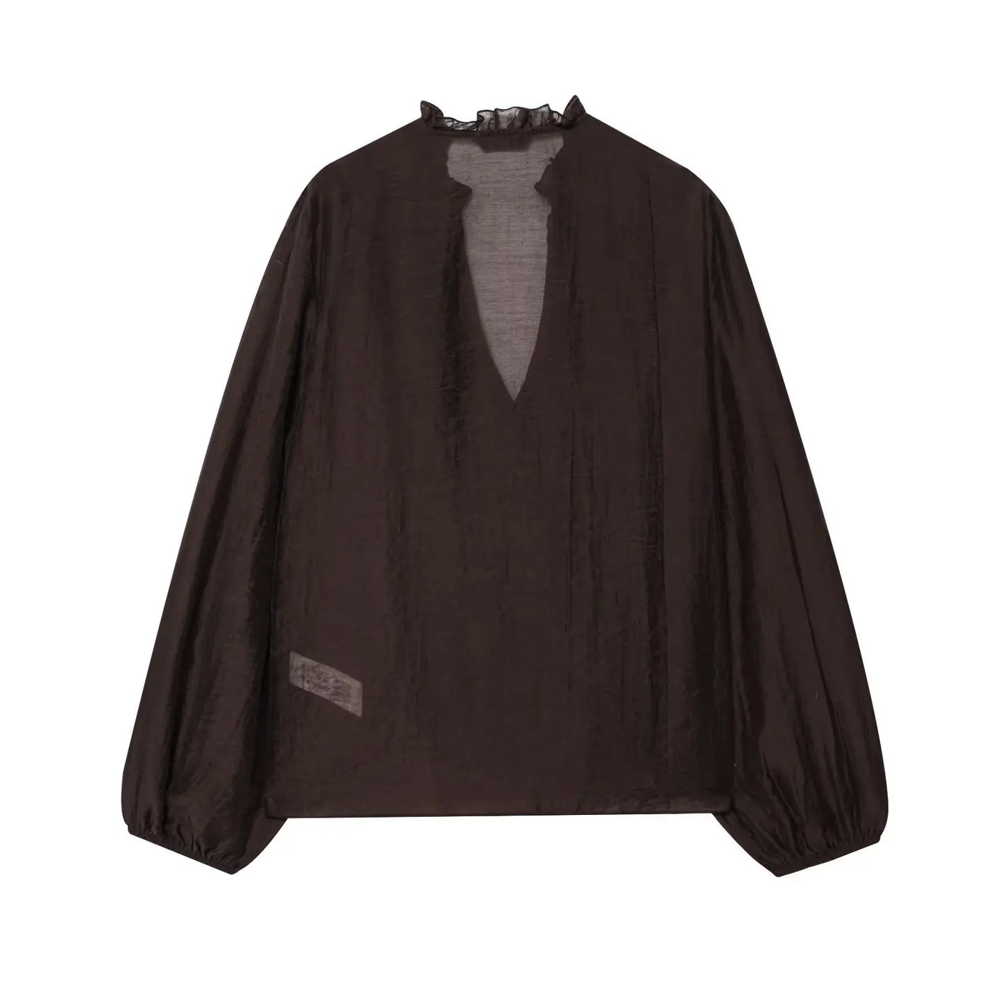 Autumn Chic V-Neck Ruffle Blouse