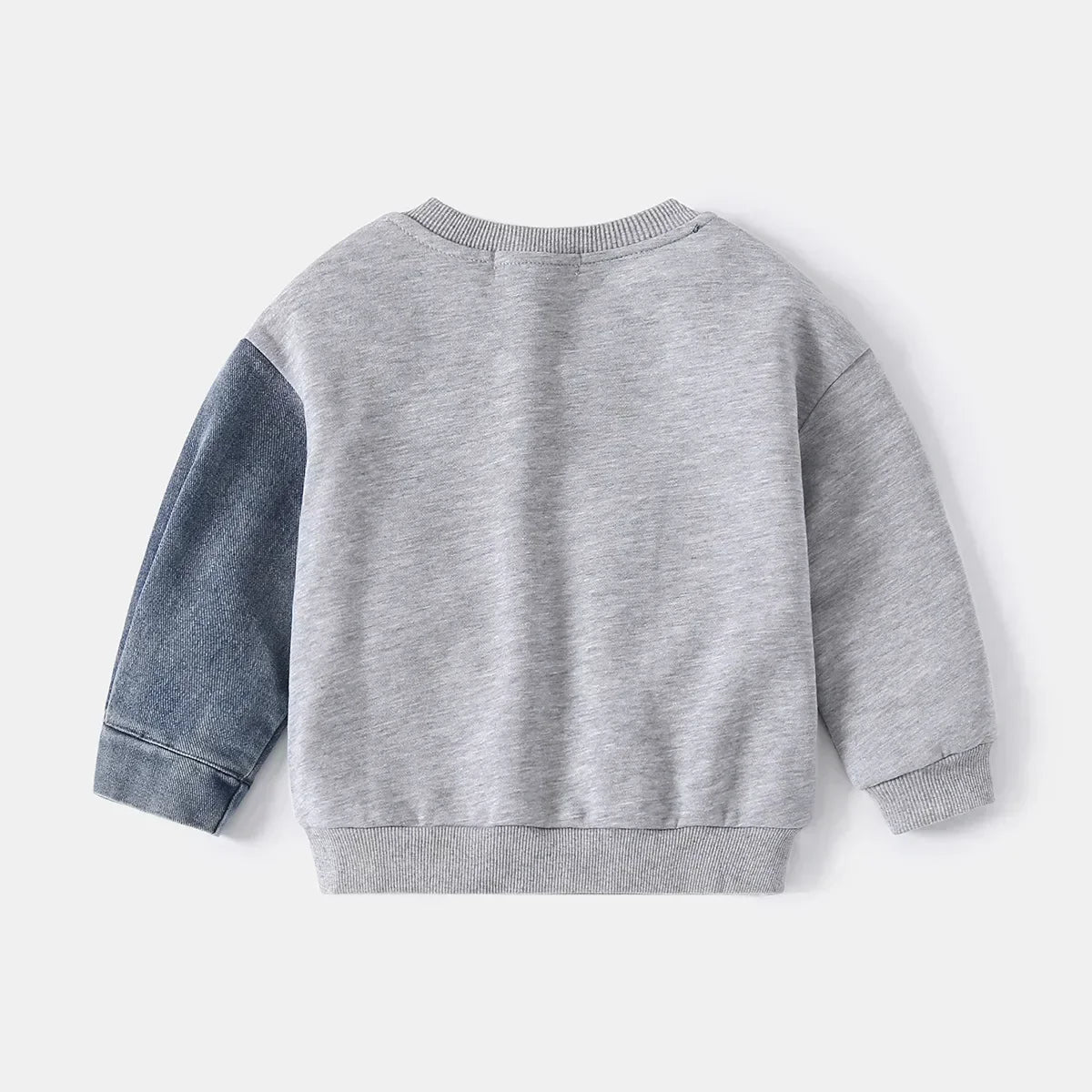 Boys Denim Sweatshirt – Patchwork Hoodie Style