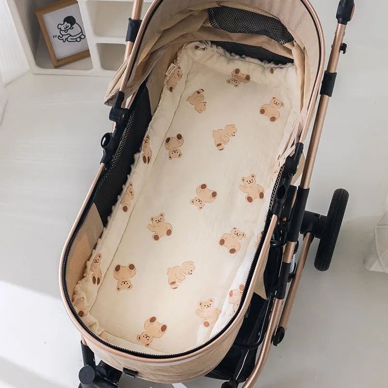 Muslin Baby Stroller Cushion – Soft Cotton-Padded Comfort for Little Ones