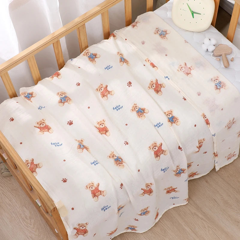 Baby Muslin Swaddle Blanket – Cotton Bath Towel, Stroller Cover & Sleep Wrap