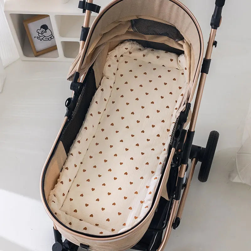 Muslin Baby Stroller Cushion – Soft Cotton-Padded Comfort for Little Ones
