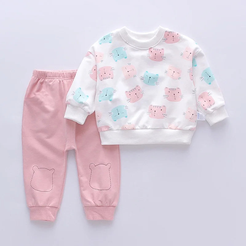 Cartoon Tracksuit for Girls – 2Pcs Set