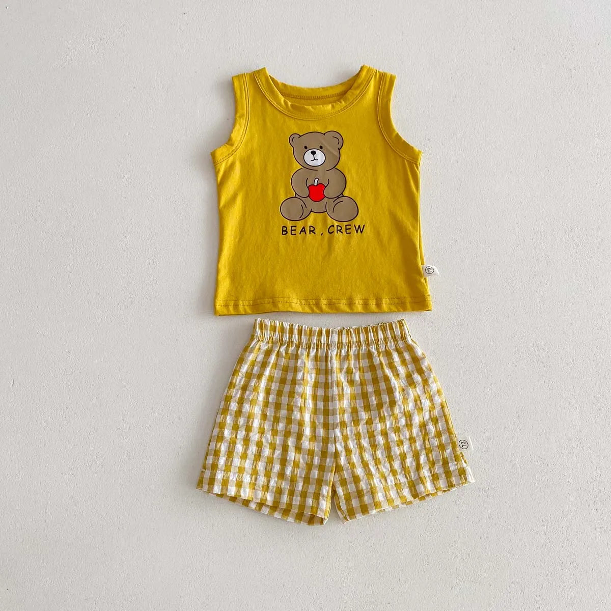 Unisex Baby & Toddler Summer Bear Print Outfit – Sleeveless Top & Shorts