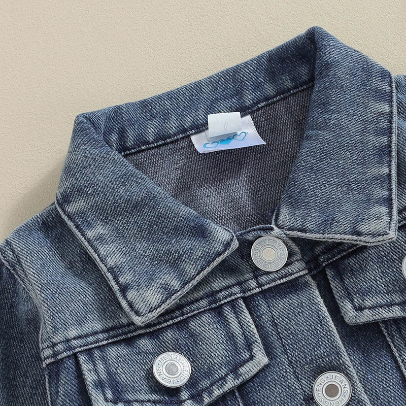 Toddler Baby Boy Denim Jacket – “Big Bro” Letter Design