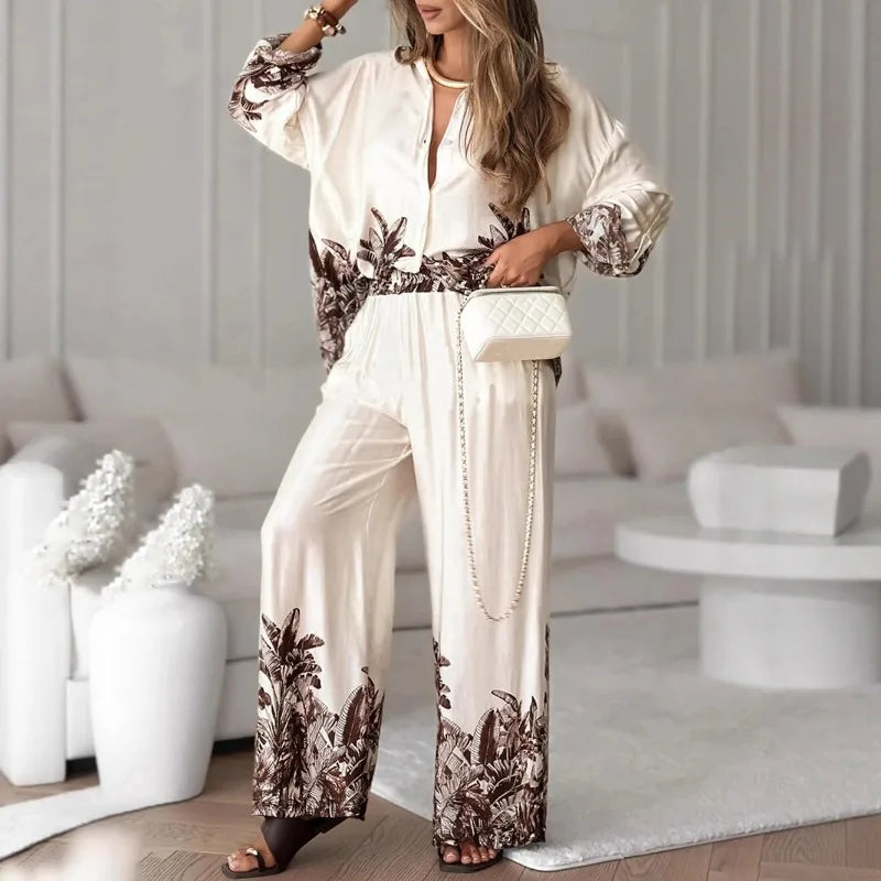 Elegant Women’s Floral Print Two-Piece Set