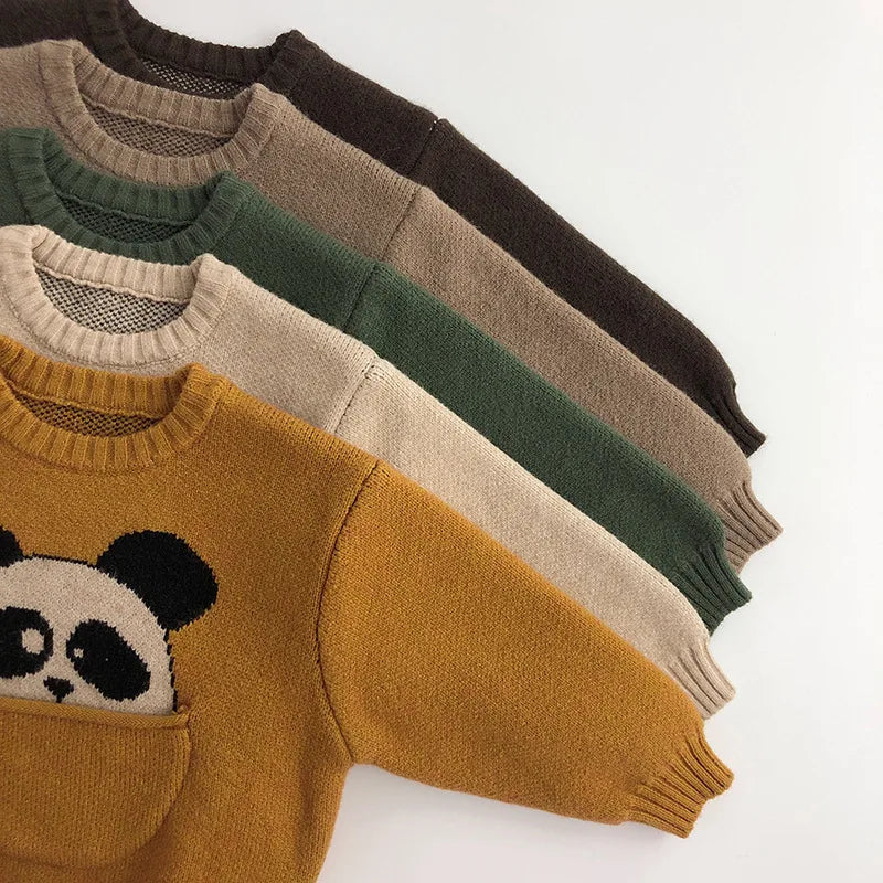 Kids Cartoon Knit Sweater – Cozy Winter Wear