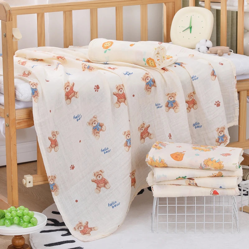 Baby Muslin Swaddle Blanket – Cotton Bath Towel, Stroller Cover & Sleep Wrap