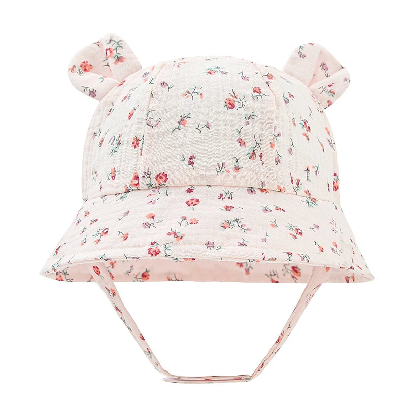 Baby Floral Muslin Cotton Bucket Hat