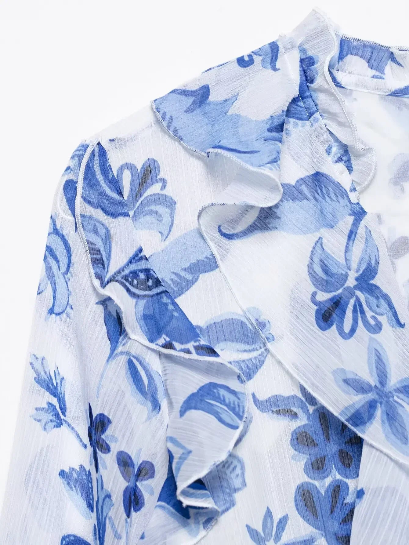 Summer Women’s Bohemian Blue Floral Print Midi Dress