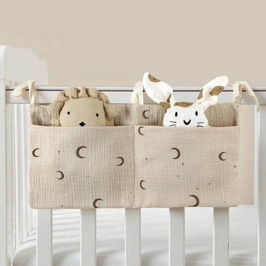 Baby Crib & Stroller Hanging Storage Bag – Dual Pocket Organizer