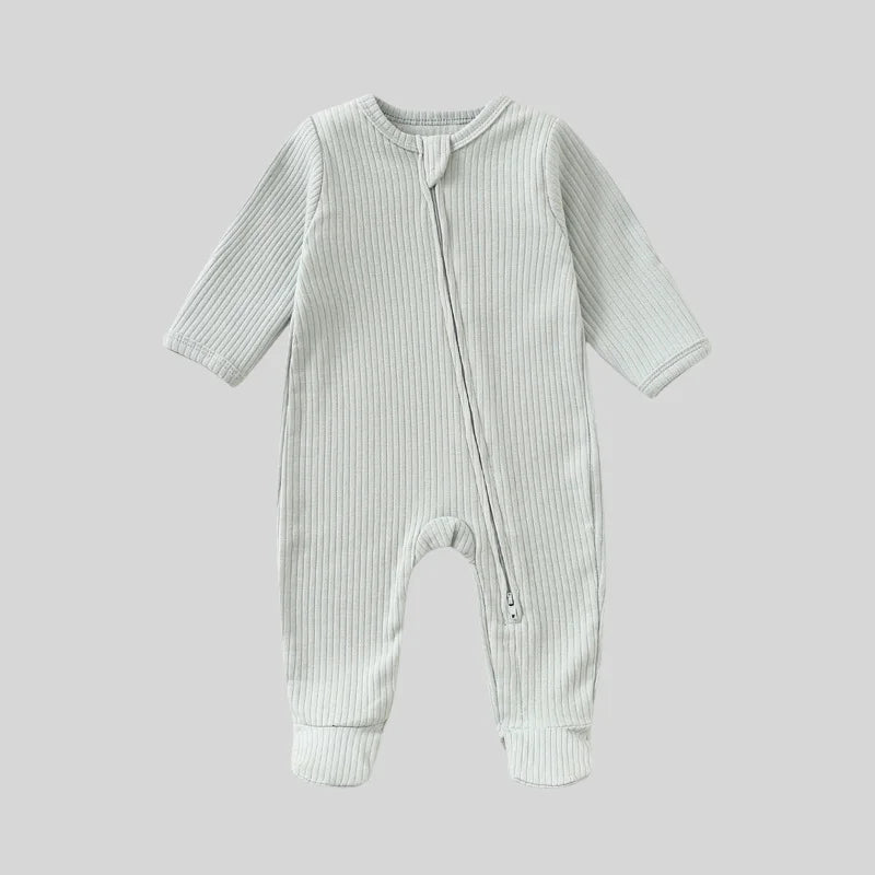 Newborn Zip-Up Jumpsuit – Soft Cotton Baby Romper