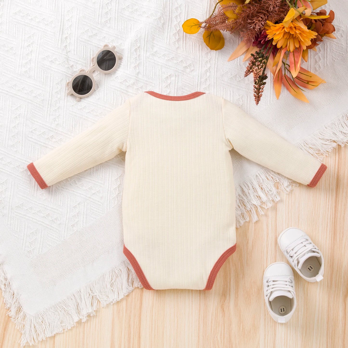 Newborn & Toddler Long Sleeve Romper – Soft Cotton Jumpsuit