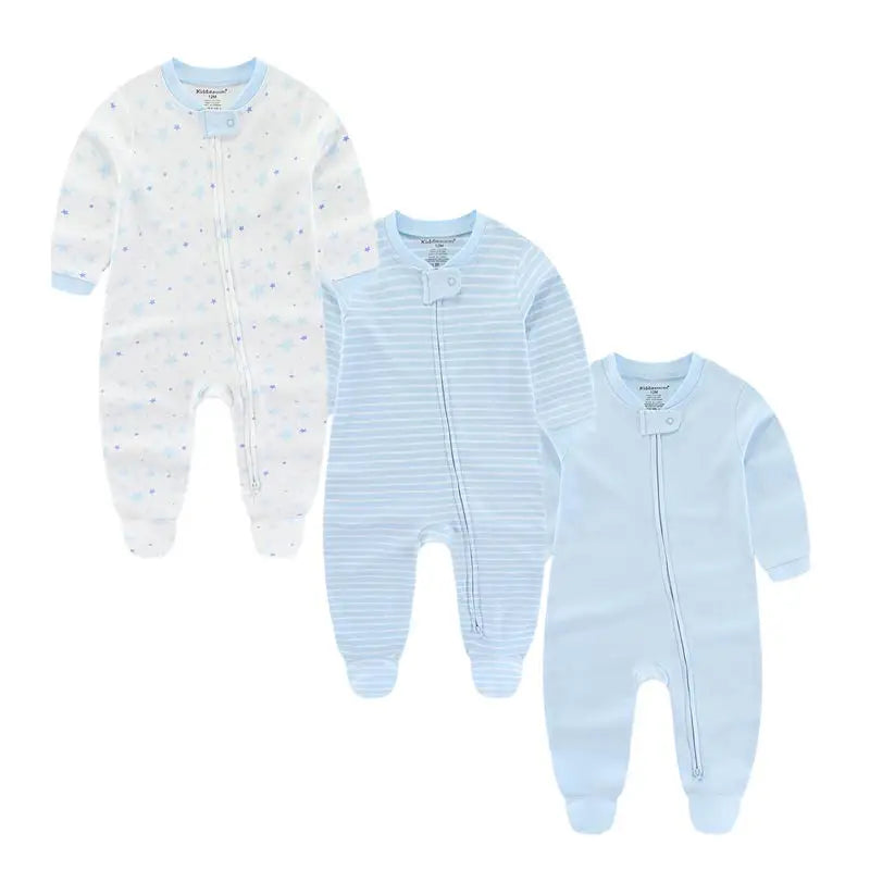 3-Pack Baby Rompers – Soft Cotton Jumpsuits for Boys & Girls