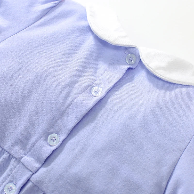 Girls Cotton Embroidered Dress