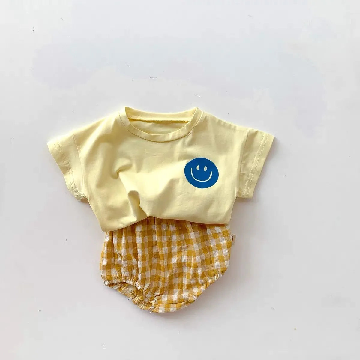 Toddler Boys & Girls Plaid Shorts Set (1–3 Years)
