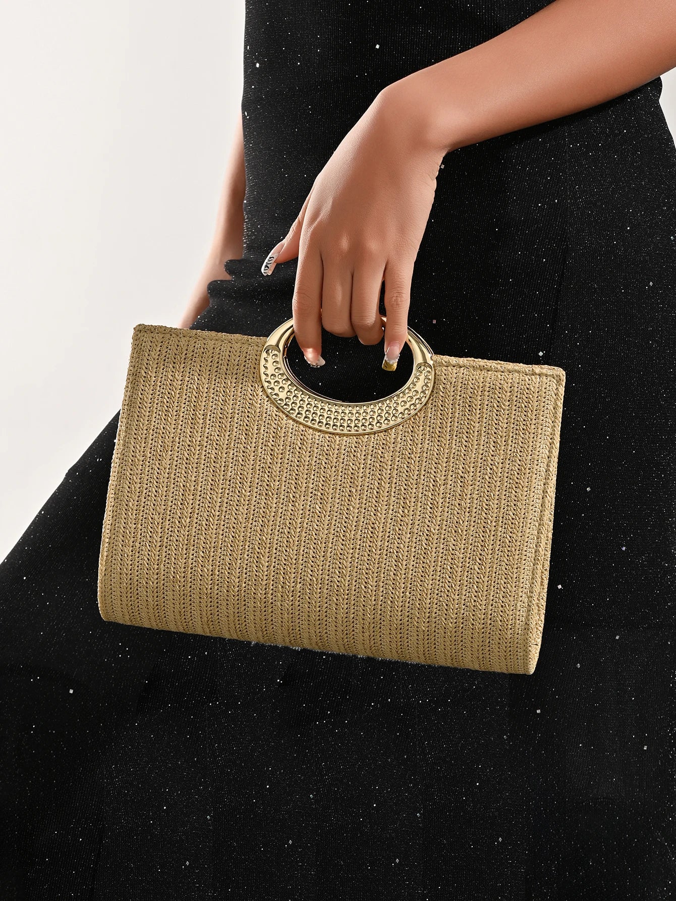 Women’s Woven Evening Bag – Crossbody & Clutch Handbag