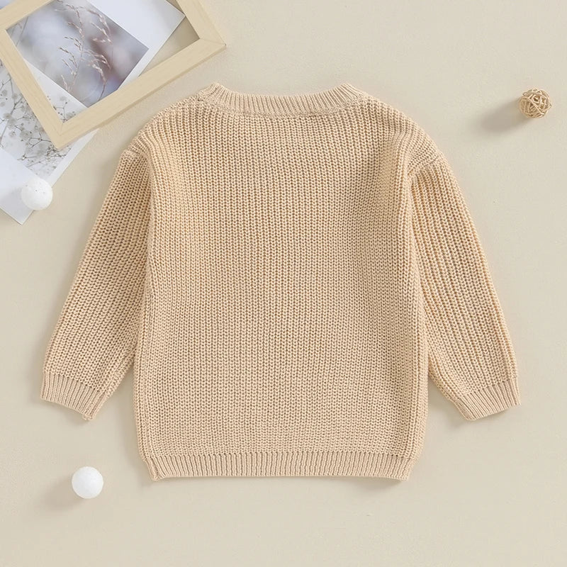 Cozy Letter Embroidery Sweater – Baby & Toddler Boys (12M–5Y)