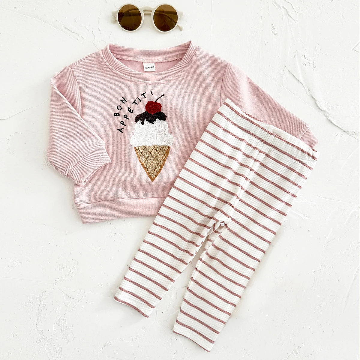 Toddler Girl Clothes – 2Pcs Pink Outfit Set (Top + Pants)