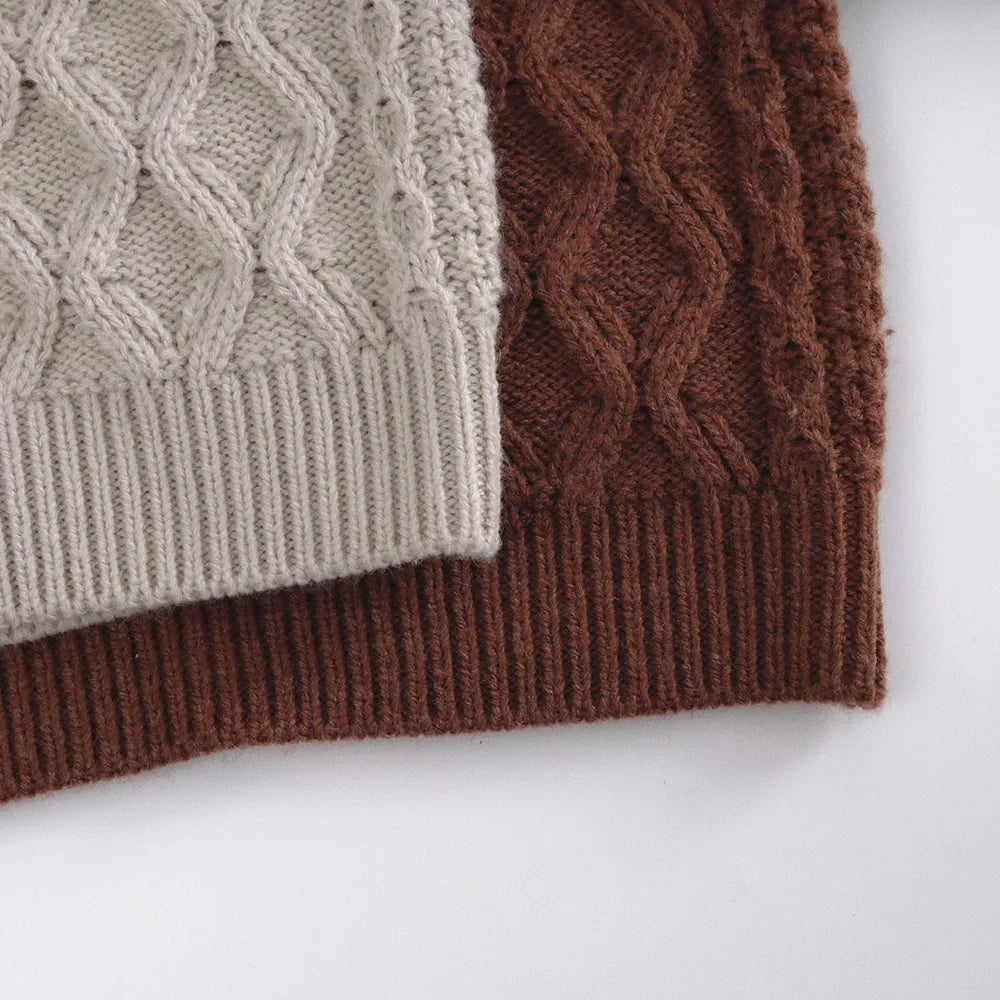 Cozy Cable Knit Sweater – Button Detail