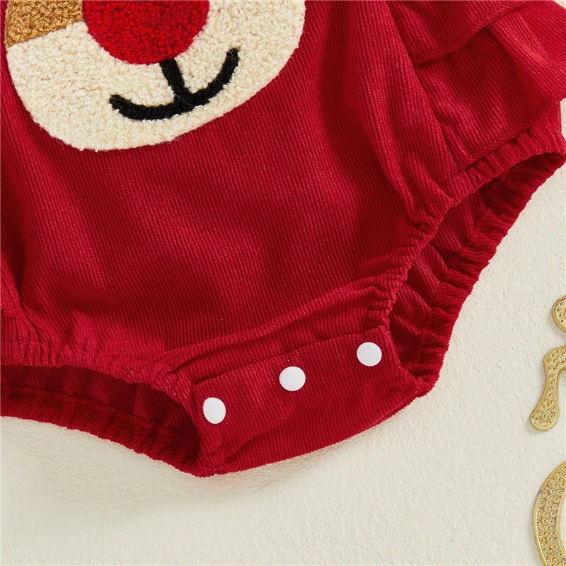 Baby Girl Christmas Romper Set with Hairband