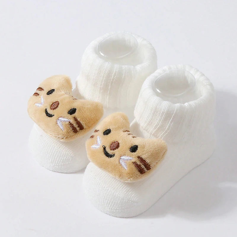 Baby Cartoon Cotton Socks (0–6 Months)