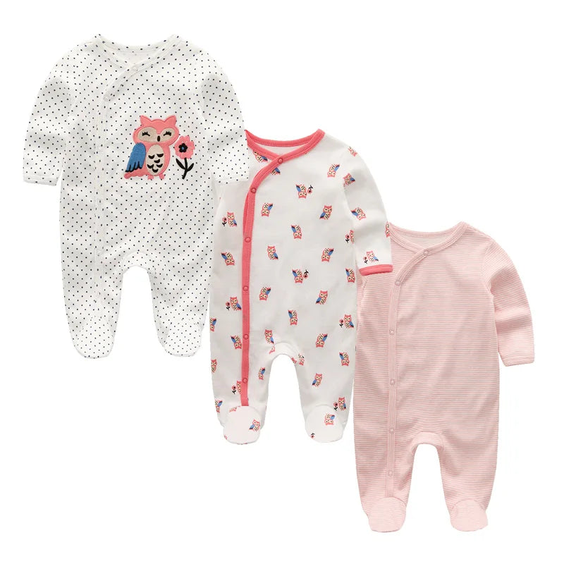 3 Pcs Baby Romper Set – 100% Cotton (Unisex)