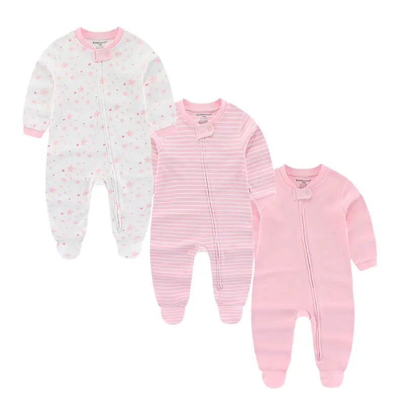 3-Pack Baby Rompers – Soft Cotton Jumpsuits for Boys & Girls