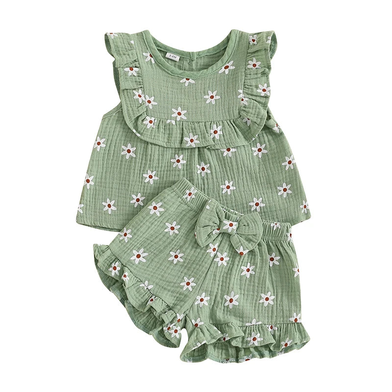 Toddler Girls 2-Piece Floral Tank Top & Shorts Set (6M–4Y)