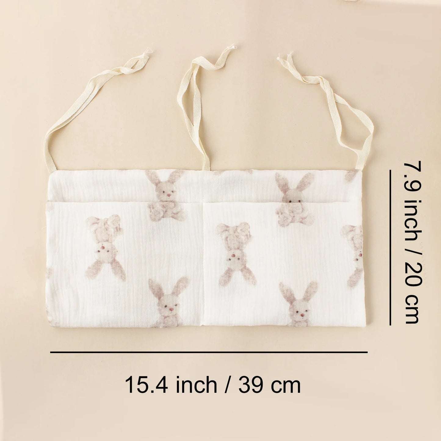 Baby Crib & Stroller Hanging Storage Bag – Dual Pocket Organizer